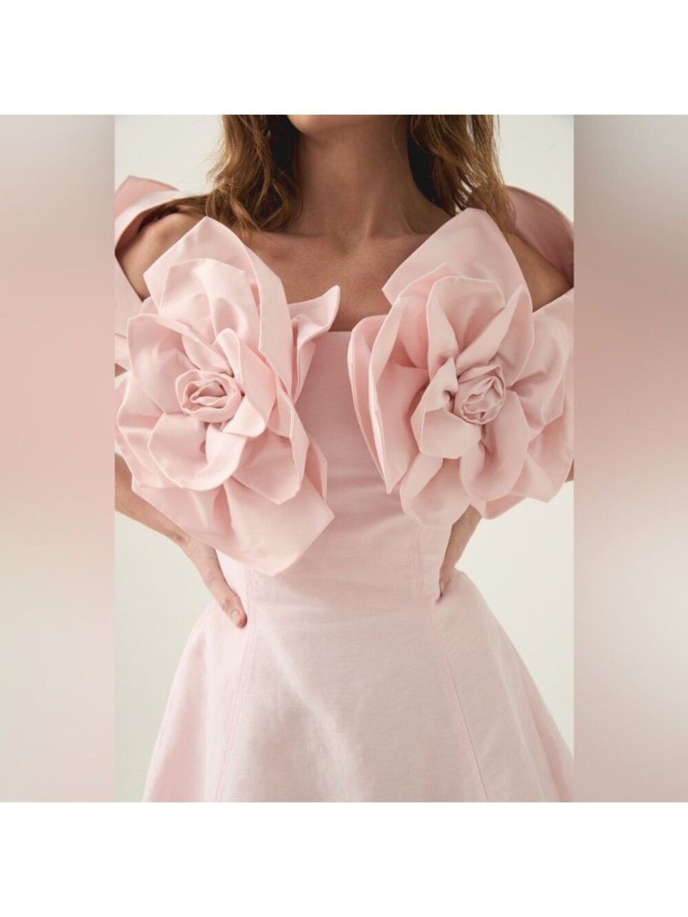 Aje Pink Etta Floral Applique Embellished Bardot Mini Dress NWT AU4/US0 - Picture 5 of 12